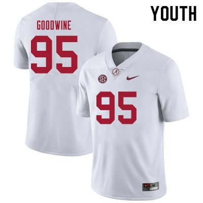 NCAA Youth Alabama Crimson Tide #95 Monkell Goodwine Stitched College 2021 Nike Authentic White Football Jersey LB17H04YH